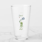 Funny green frog swatfly Cartoon Glas (Rückseite)