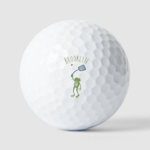Funny green frog swatfly Cartoon Golfball