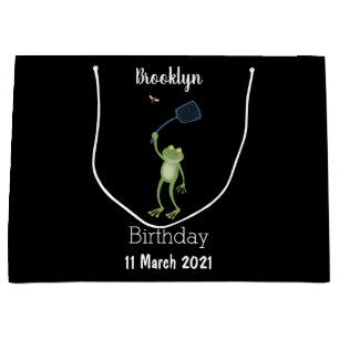 Funny green frog swatfly Cartoon Große Geschenktüte