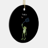 Funny green frog swatfly Cartoon Keramik Ornament (Rechts)