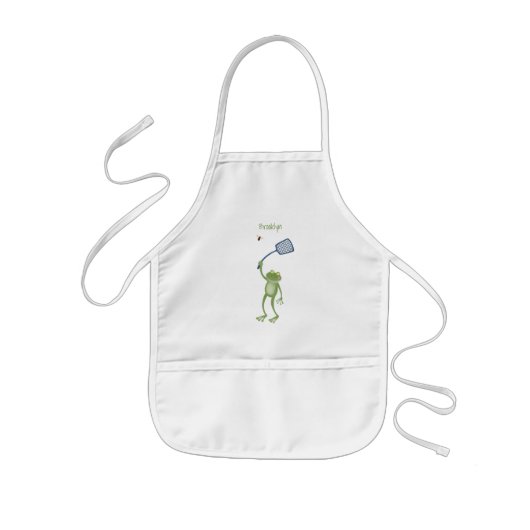 Funny green frog swatfly Cartoon Kinderschürze (Vorne)
