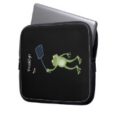 Funny green frog swatfly Cartoon Laptopschutzhülle (Vorderseite Links)