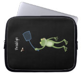 Funny green frog swatfly Cartoon Laptopschutzhülle (Vorderseite)