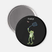 Funny green frog swatfly Cartoon Magnet (Vorderseite/Rückseite)
