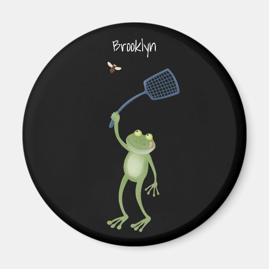 Funny green frog swatfly Cartoon Magnet (Vorne)