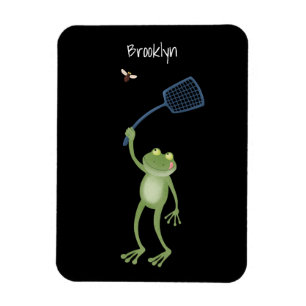 Funny green frog swatfly Cartoon Magnet