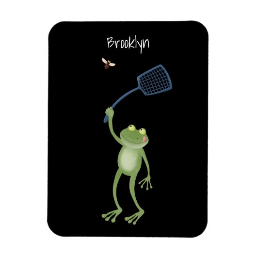 Funny green frog swatfly Cartoon Magnet (Vertikal)