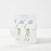 Funny green frog swatfly Cartoon Mattglastasse (Vorderseite Links)