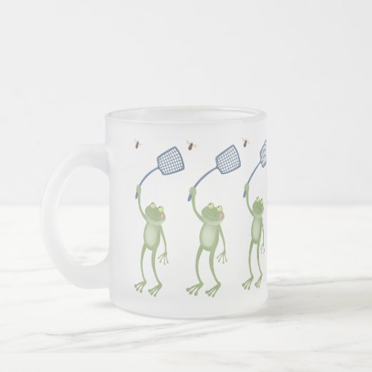 Funny green frog swatfly Cartoon Mattglastasse (Links)