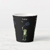 Funny green frog swatfly Cartoon Milchtasse (Vorderseite)
