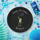 Funny green frog swatfly Cartoon Pappteller (Party)