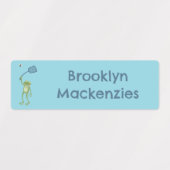Funny green frog swatfly Cartoon personalisiert Etiketten (Design 1)