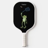 Funny green frog swatfly Cartoon Pickleball Schläger (Vorderseite)