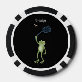Funny green frog swatfly Cartoon Pokerchips (Rückseite)