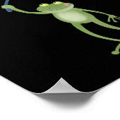 Funny green frog swatfly Cartoon Poster (Ecke)