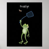 Funny green frog swatfly Cartoon Poster (Vorne)
