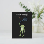 Funny green frog swatfly Cartoon Postkarte (Stehend Vorderseite)