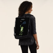 Funny green frog swatfly Cartoon Rucksack (Ausgewaschen)