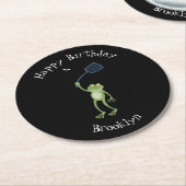 Funny green frog swatfly Cartoon Runder Pappuntersetzer (Angewinkelt)