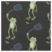 Funny green frog swatfly Cartoon Stoff (Nahaufnahme)