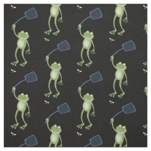 Funny green frog swatfly Cartoon Stoff