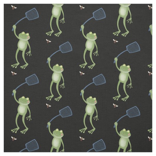 Funny green frog swatfly Cartoon Stoff (Muster)