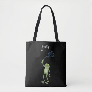 Funny green frog swatfly Cartoon Tasche