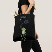 Funny green frog swatfly Cartoon Tasche (Von Nahem)