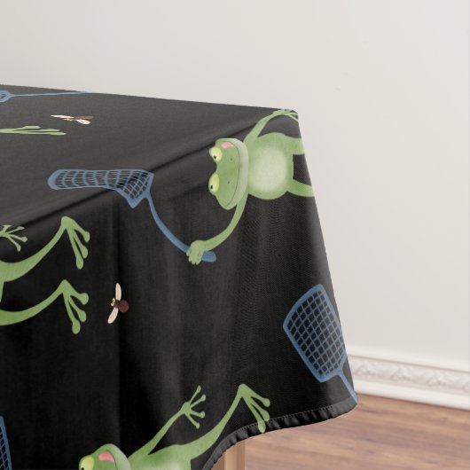 Funny green frog swatfly Cartoon Tischdecke (Beispiel)