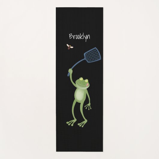 Funny green frog swatfly Cartoon Yogamatte (Vorderseite)