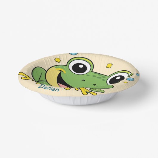 Funny Green Frog tierischer Wildtiere Cartoon Gebu Pappteller (Gewinkelt)