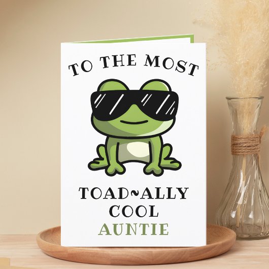 Funny Green Frog Toad Cool Tante Happy Birthday Dankeskarte
