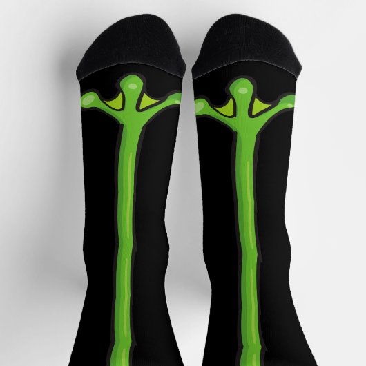 Funny Green Froschschenkel Halloween-Party Socken (Oben)