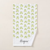 Funny green froster pattern boys name badhandtuch set (Handtuch)