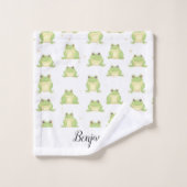 Funny green froster pattern boys name badhandtuch set (Waschlappen)