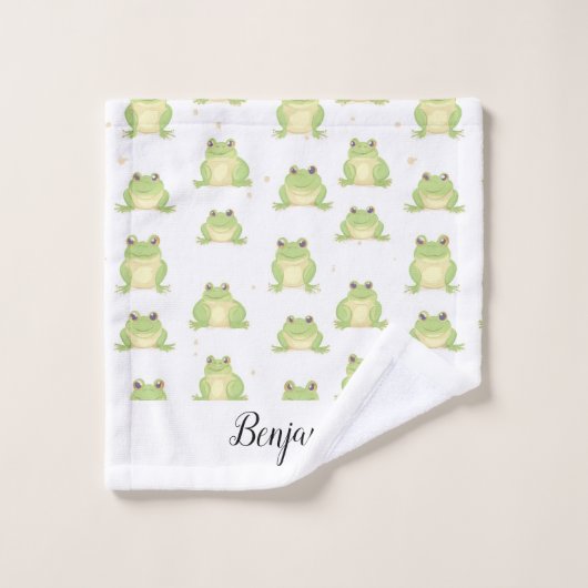 Funny green froster pattern boys name badhandtuch set (Waschlappen)