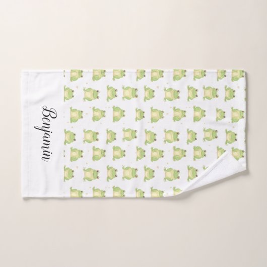 Funny green froster pattern boys name badhandtuch set (Handtuch)