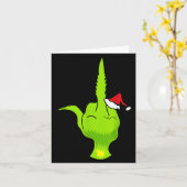 Funny Green Hand Middle Finger Xmas Santa Karte (Gelbe Blume)