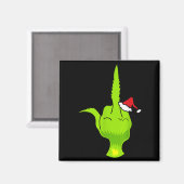 Funny Green Hand Middle Finger Xmas Santa Magnet (Vorderseite/Rückseite)