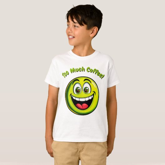 Funny Green Hyper Emoji Kids T - Shirt (Vorne ganz)