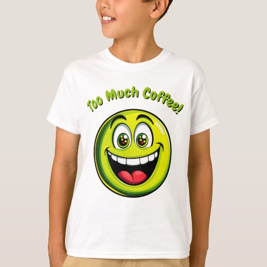 Funny Green Hyper Emoji Kids T - Shirt (Vorderseite)