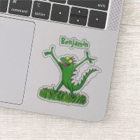 Funny Green Iguana Eidechsen Cartoon