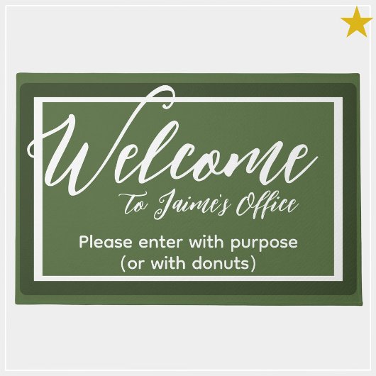 Funny Green Individuelle Name Office Workplace Doo Fußmatte