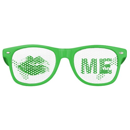 Funny Green Kiss Me Irish St. Patrick's Day Partybrille (Vorderseite)