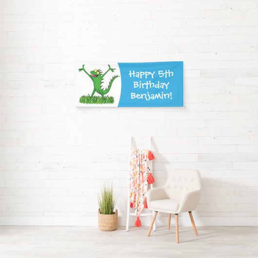 Funny green lächelnd animierte Eidechse Banner (Insitu)