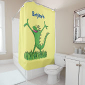 Funny green lächelnd animierte Eidechse Duschvorhang (Beispiel)
