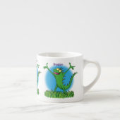 Funny green lächelnd animierte Eidechse Espressotasse (Rechts)