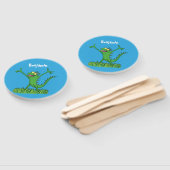 Funny green lächelnd animierte Eidechse Fächer (Non-assembled)