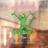 Funny green lächelnd animierte Eidechse Fensteraufkleber (Blatt 2)