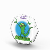 Funny green lächelnd animierte Eidechse Fotoblock (Rechts)